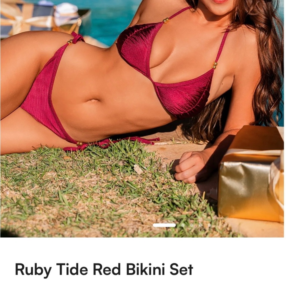 Cupshe Ruby Tide Red Bikini Set
